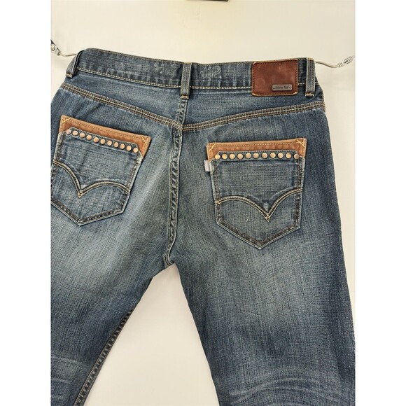 Vintage Levis Silver Tab Jeans Blue Black Denim Bootcut Y2K Western Mens 34x29 - Picture 6 of 14